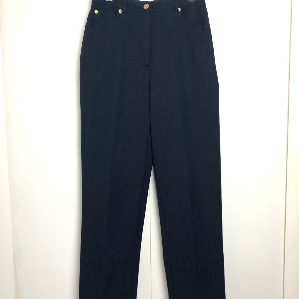 St. John Sport 5 Pocket Straight Leg Pants Dark Navy Blue